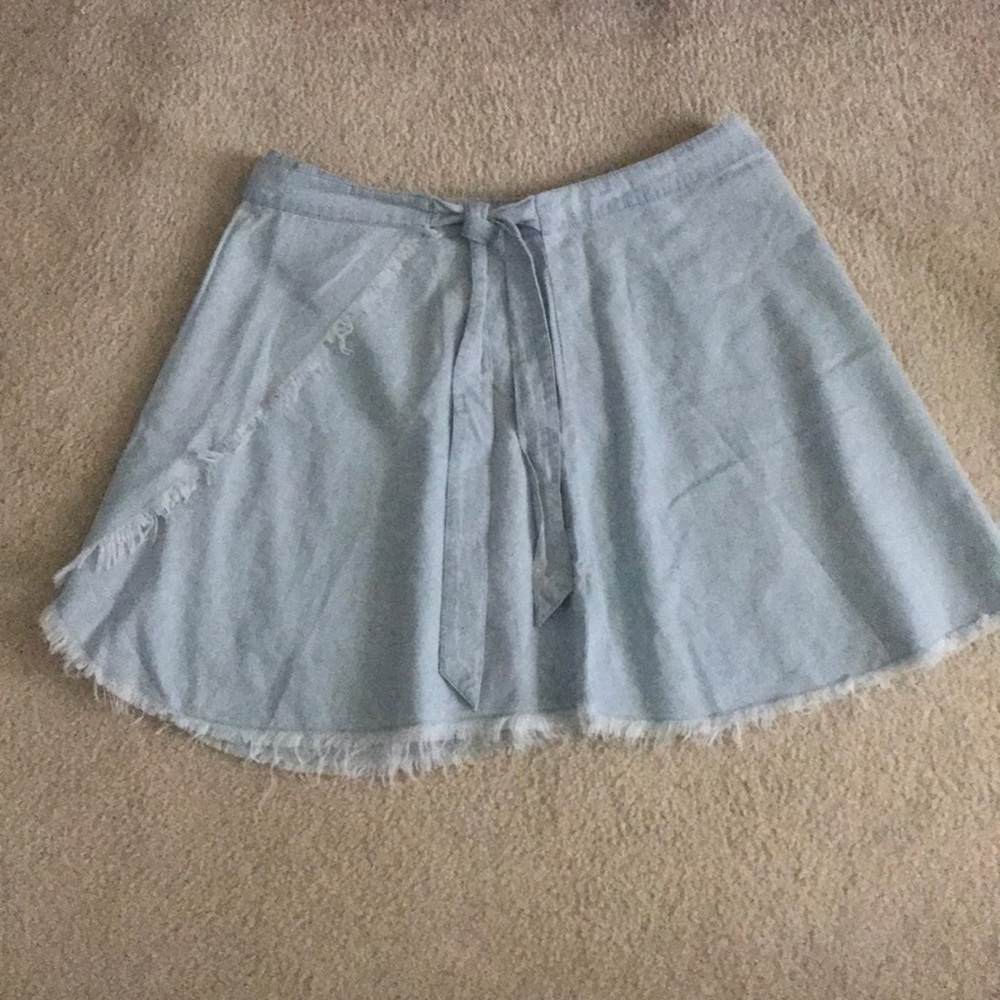 Blue Jean mini skirt.